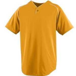  Youth Wicking One Button Baseball Jersey   Gold/White 