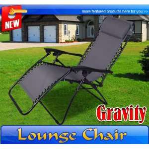  Gray Zero Gravity Chair Folding Recliner Patio Pool Lounge Chairs 