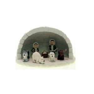  Alaska Eskimo Nativity Mini Igloo Set 9 Piece