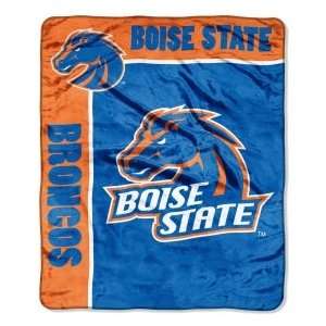 Boise State Broncos 50x60 Royal Plush Raschel Throw Blanket   School 