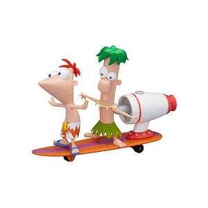  Disney Phineas and Ferb Surfin Tidal Wave Figure Play Set 