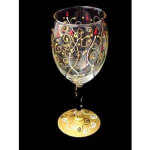  Celebration Design   Hand Painted   Wine Glass   8 oz 