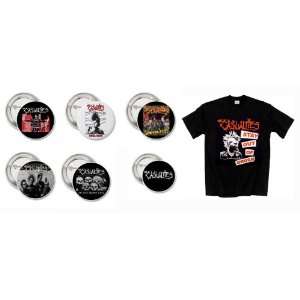 Punk Rock Band The Casualties Button/Pin And Large T Shirt