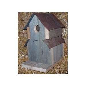  Handcrafted Barnwood One Hole Two Roof Birdhouse 