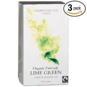 Hampstead Tea Organic Fairtrade, Lime Green Tea, 25 Count Sachets 