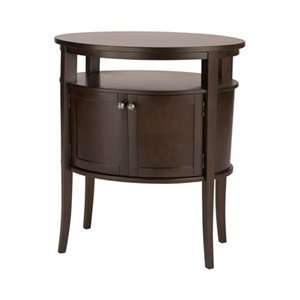  Zocalo 1410 Revelle Oval Nightstand End Table, Dark Walnut 