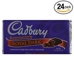Cadbury Dark Chocolate Bar, Royal Dark Indulgent Dark Semi Sweet 