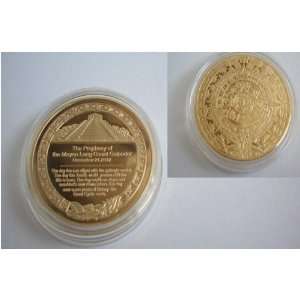  End of the World 2012 Gold Plated Mayan Coin 1 Troy OZ 