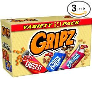 Gripz Variety Pack (Cheez It, Chips Deluxe, Grahams Cinnamon), 14 