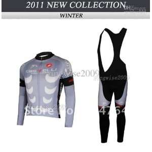   2011 new castelli team cycling long jersey+bib pants bike stes clothes