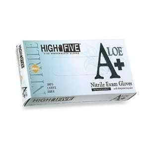 High Five A+ Aloe Nitrile Gloves, Medium, 100/bx  