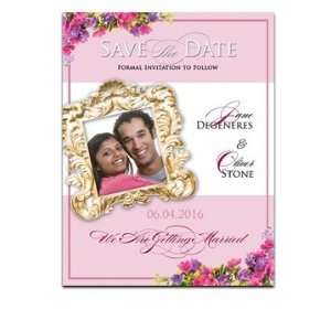   170 Save the Date Cards   Floral Vis a Vis