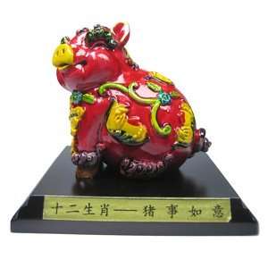 Colorful Astrology Figurine   The Pig (Feng Shui Figurine for Personal 