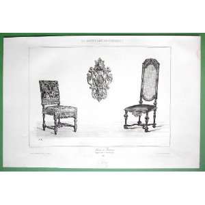  RENAISSANCE CHAIRS & Holy Water Stone     SUPERB Antique 