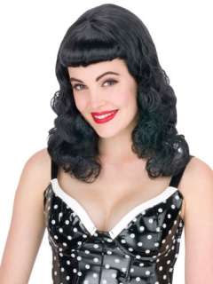 Pin Up Black Wig 1950 Fifties Rockabilly Theatre Costumes