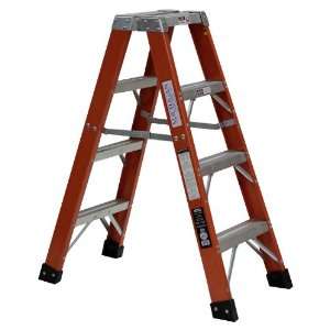   Pound Duty Rating Type 1AA Fiberglass Double Front Stepladder, 4 Foot