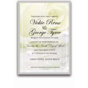  130 Rectangular Wedding Invitations   Vanilla Rose n 