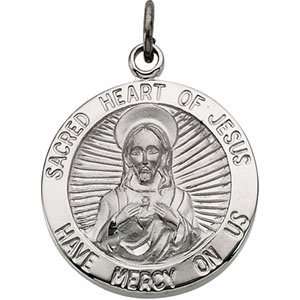   Mm Yellow Gold Filled Sacred Heart Of Jesus Medal W/ 24 Inch Chain