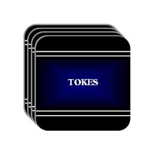 Personal Name Gift   TOKES Set of 4 Mini Mousepad Coasters (black 