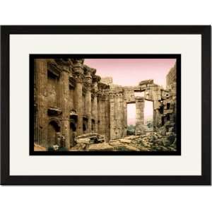 Black Framed/Matted Print 17x23, Temple of Jupiter 