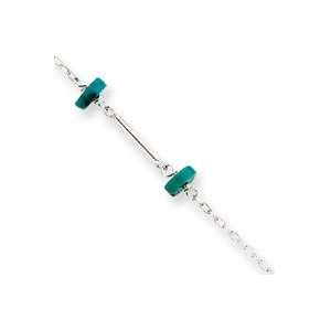   Turquoise Bracelet Anklet   9 Inch   Spring Ring   JewelryWeb Jewelry