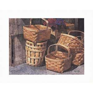   Print   Baskets and Crates   Artist Davidoff  Poster Size 11 X 14