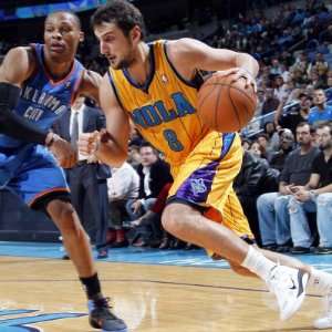 Oklahoma City Thunder v New Orleans Hornets Marco Belinelli and 