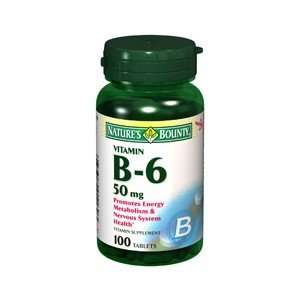  NB VIT B 6 50MG 1160 100TB NATURES BOUNTY Health 