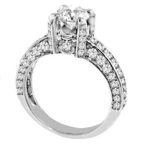  2.33 CT TW Round Diamond Engagement Ring in 18k White Gold 