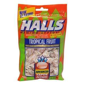  Halls Mentho Lyptus Drops, Tropical Fruit   30 ea Health 
