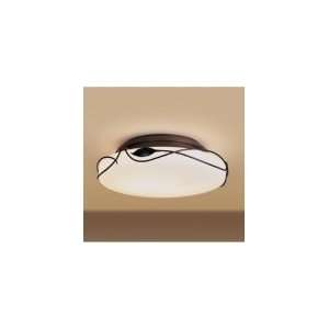   12 6706 20 H97 Leaf 2 Light Flush Mount in Natural Iron with Stone