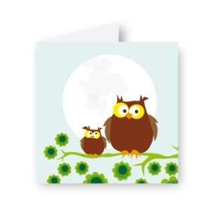  Blafre Two Brown Owls Large Greeting Card
