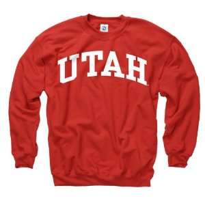  Utah Utes Youth Red Arch Crewneck Sweatshirt Sports 