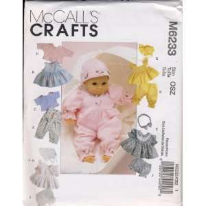  Pattern 6233   Use to Make   Baby Doll Clothes   3 Sizes   Fit Dolls 