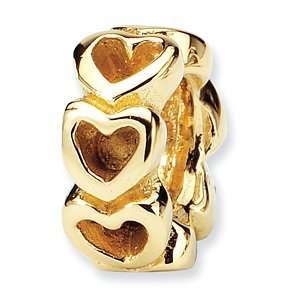  14k Reflections Heart Bead/14kt yellow gold Jewelry