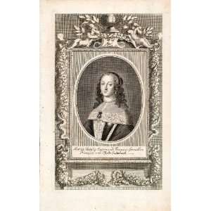  1721 Copper Engraving Portrait Marie Hedwig Auguste 