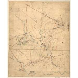  Civil War Map Sketch showing positions of Second Corps, A.N 