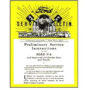 1932 1933 1934 1935 1936 1937 FORD Service Bulletins Manual with Key 