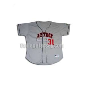  Gray No. 31 Game Used San Diego State Russell Baseball 