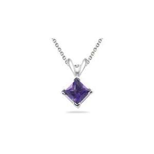  1.41 Cts Amethyst Solitaire Pendant in 14K White Gold 