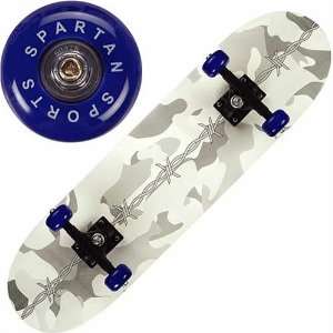  SPARTAN CAMOPHLAGE SKATEBOARD WHITE/GREY Sports 