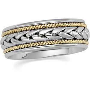   Ring Ring. Size 11.00 Two Tone Hand Woven Band In Platinum & 18K