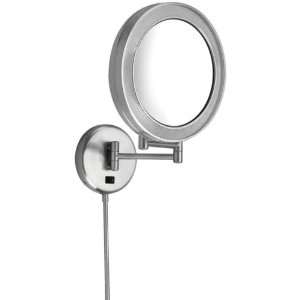  Vogue Polished Steel Finish Magnified Mirror Wall Lamp 
