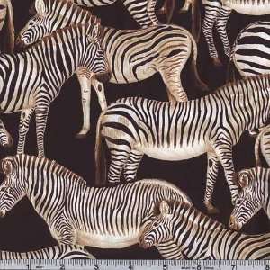  45 Wide Zebras Allover Zebras Black/White Fabric By The 