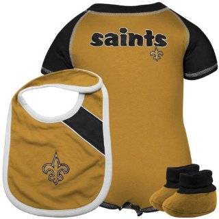 NFL Reebok New Orleans Saints Infant Old Gold Black Creeper, Bib 
