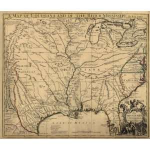 1721 Map of Louisiana and of the river Mississipi