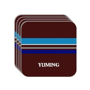 Personal Name Gift   YUMING Set of 4 Mini Mousepad Coasters (blue 