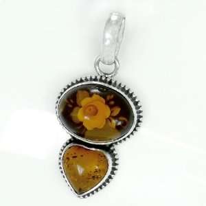  3.70 Gm Natural 50 Million Years Old Amber 925 Silver 