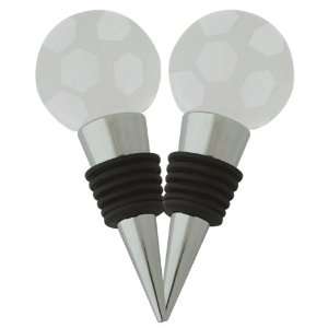  SOCCER BALL WINE STOPPERS   2 PACK    