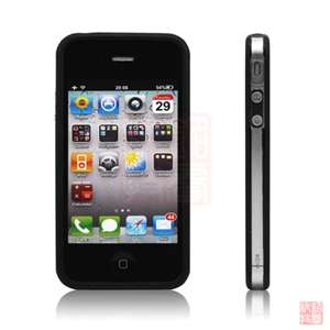 9x TPU Bumper Frame Silicone Skin Case W/ Side Button for iPhone 4S 4G 